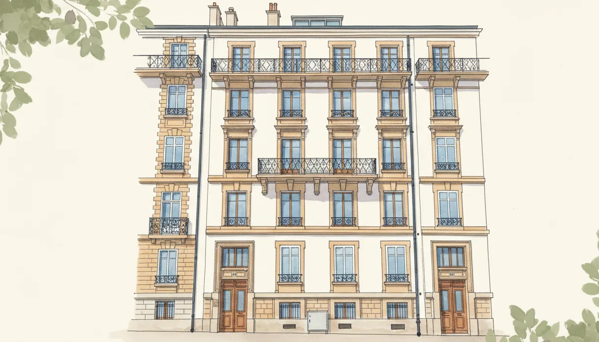 Sketch illustration of the NextGen Capital head office on Rue De-Candolle in Geneva